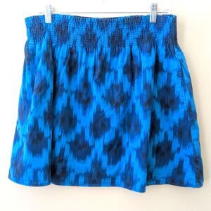 Canyon River Blues Blue Tie Dye Smocked Flare Boho Skirt Size Medium